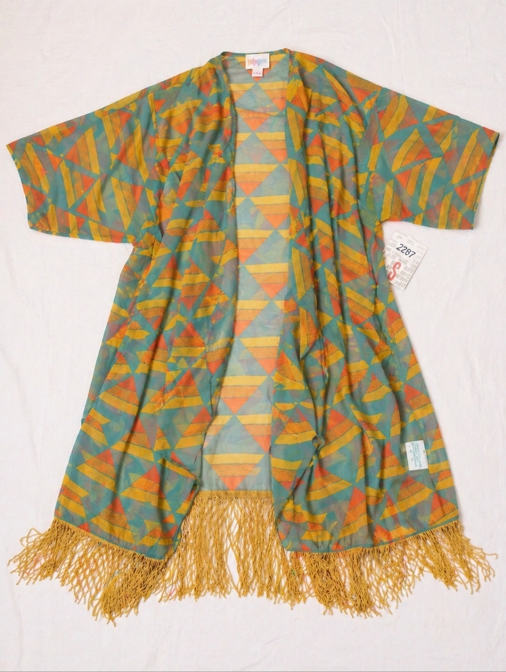 #1128 Lularoe Geometric Fringe Kimono